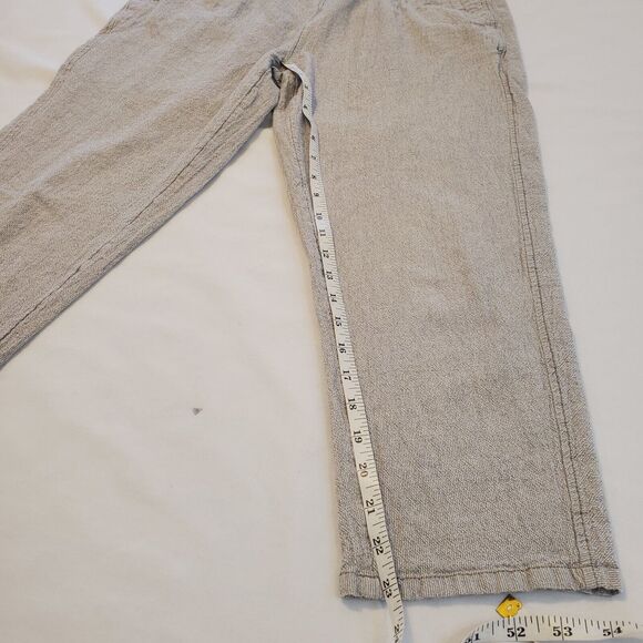 Hei Hei Anthropologie 100% Linen Francois Cropped Pull On Pants Size S Cream - Picture 7 of 8